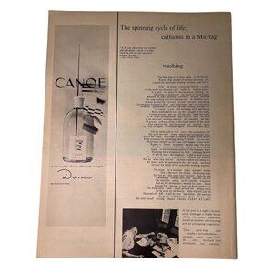 1968 Canoe Dana Aftershave Ad Partial Page Vintage Original u